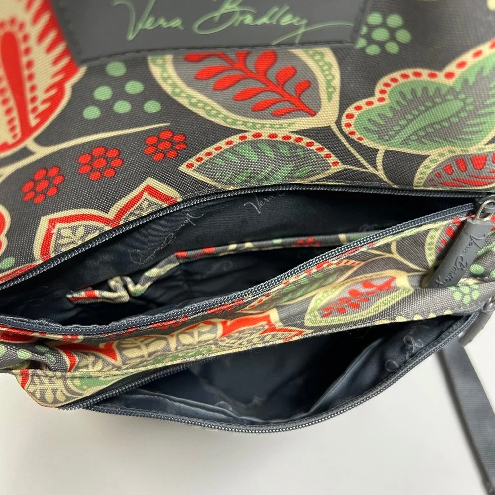 Vera Bradley Lighten Up Backpack Nomadic Floral Leaf Print Canvas Campus Travel